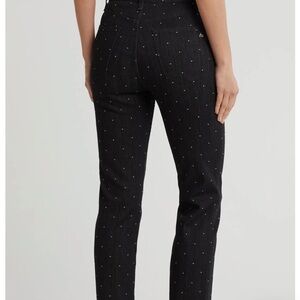 rag & bone Fern High Rise Slim Leg Polka Dot Black Chic Casual Parisian Jeans